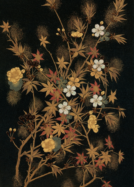 Cuadro Flores y Árbol Otoñales Japoneses