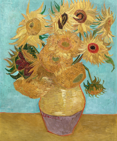 Jarrón con Doce Girasoles