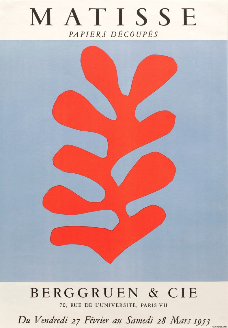 Poster Algas Rojas con Fondo Azul